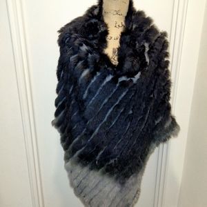 Rabbit Fur Ombre Poncho
